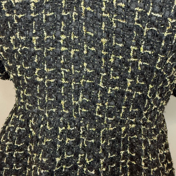 NWT, Avara Cindy Short Party Dress in Black/Gold Tweed, Size SMALL - Picture 14 of 16